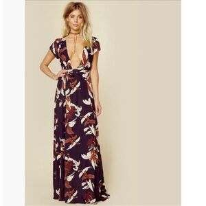 NWT Tularosa Lily Floral Print Maxi Wrap Dress